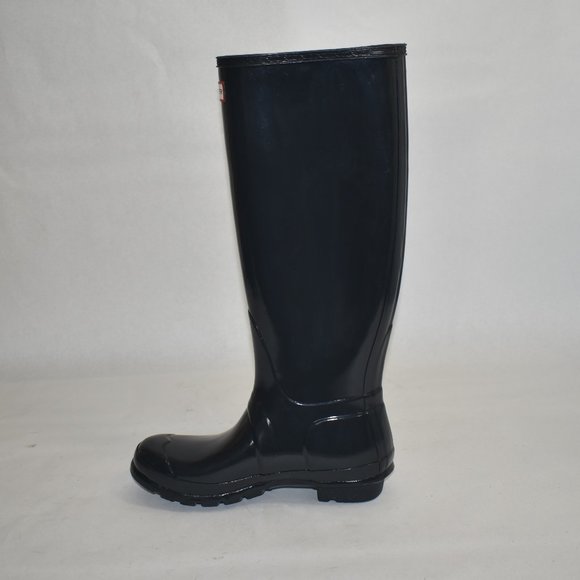 $225 Hunter Original Tall Gloss Waterproof Rain Boot Snow DARK SLATE 8 (G5) - Picture 4 of 12